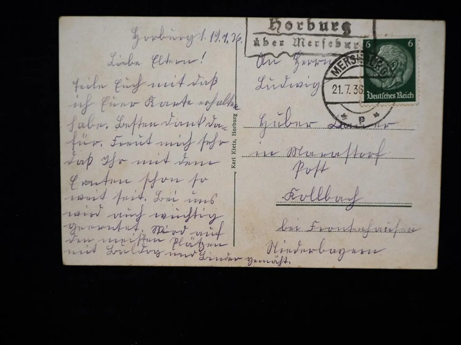 AK Horburg Schkeuditz Merseburg Kinderheim RAD Lager 1936 gelaufen