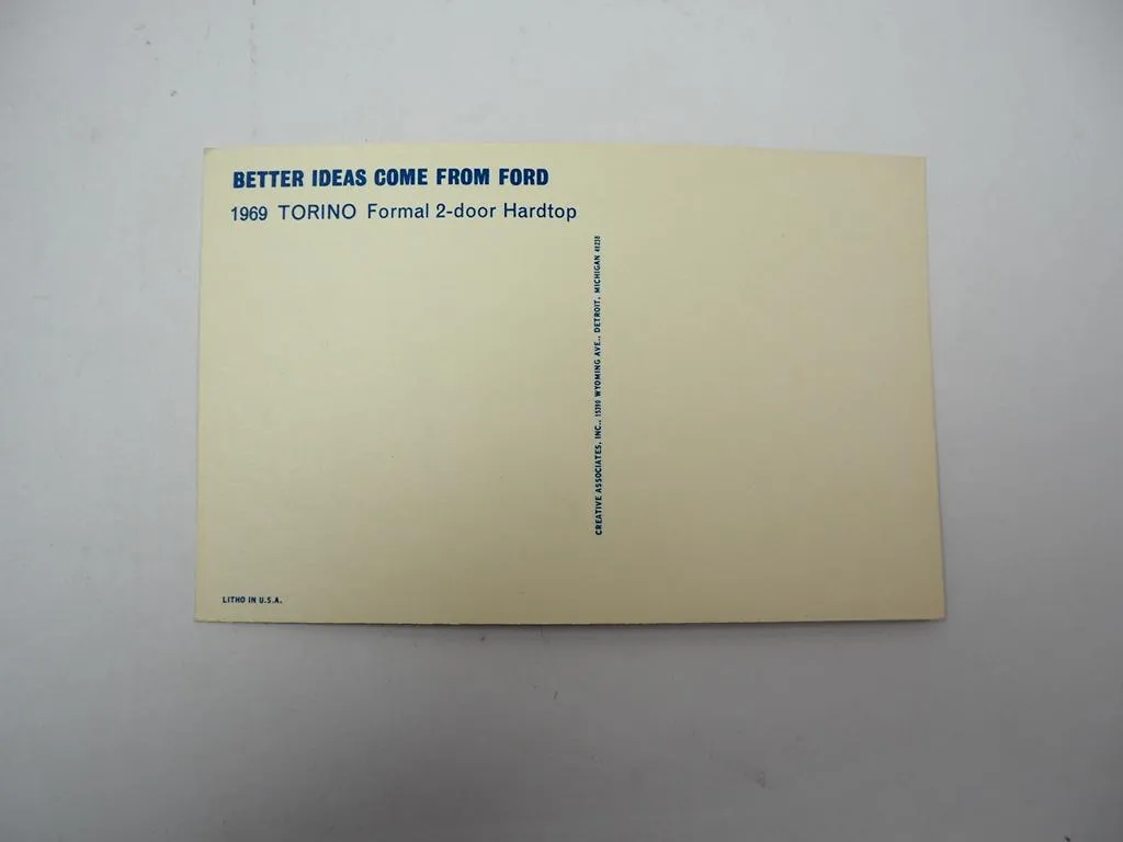 AK Postkarte Ford Torino Hardtop zweitüriges Coupe 1969 Litho in USA