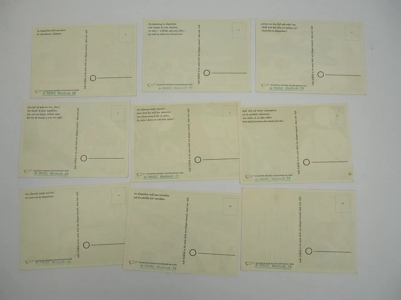 AK Serie Klepper Werke Rosenheim Obb Mantel Zelt Faltboot Fehling