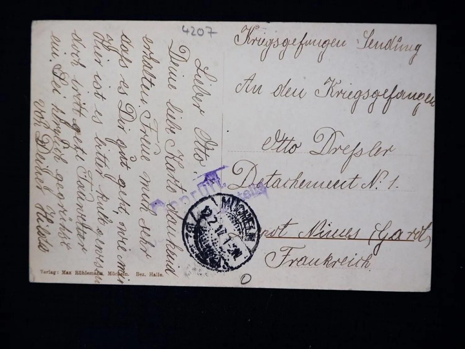 AK St. Micheln Mücheln Geiseltal Forellenzucht Geiselquelle 1917 gelaufen