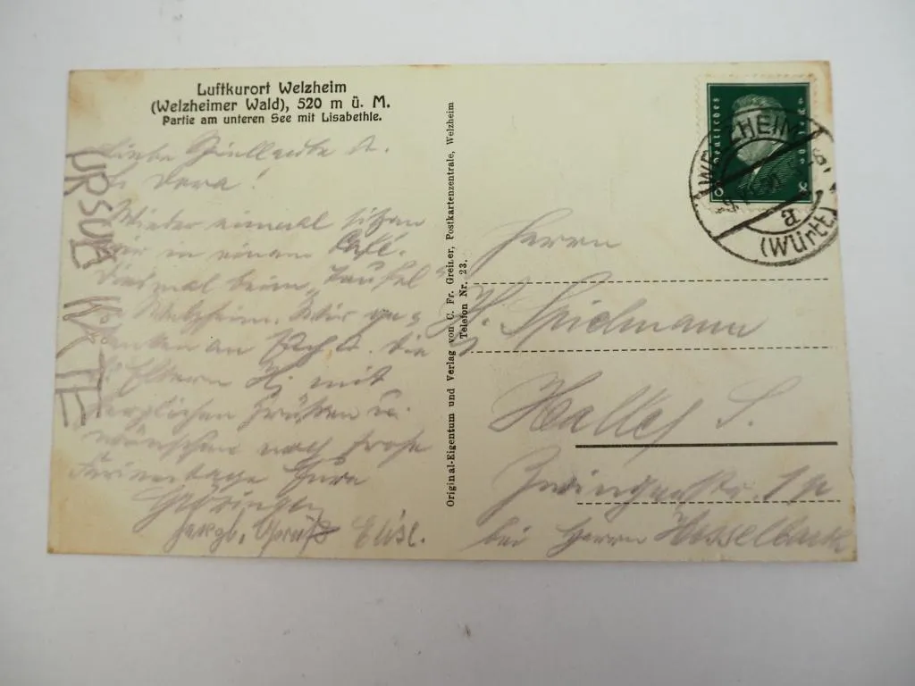 AK Welzheim Kurort Partie am unteren See mit Lisabethle 1930 BW