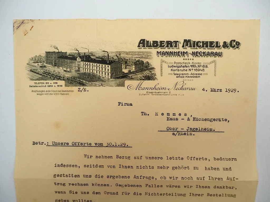 Albert Michel Mannheim Email Stahlgeschirr Haushaltsgegenstände 4x Katalog 1929