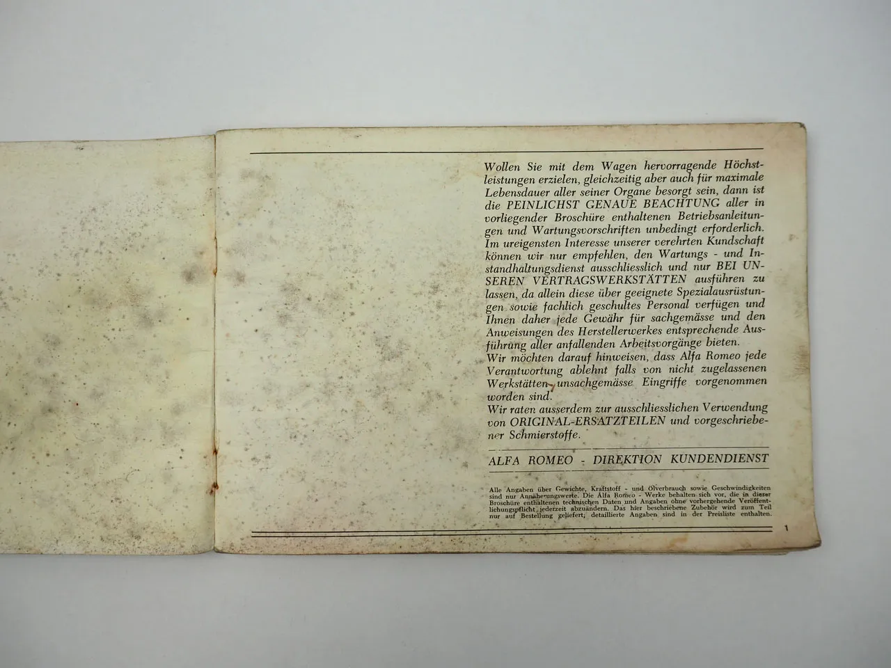 Alfa Romeo Alfetta 1,6l Betriebsanleitung Bedienung Wartung 1975