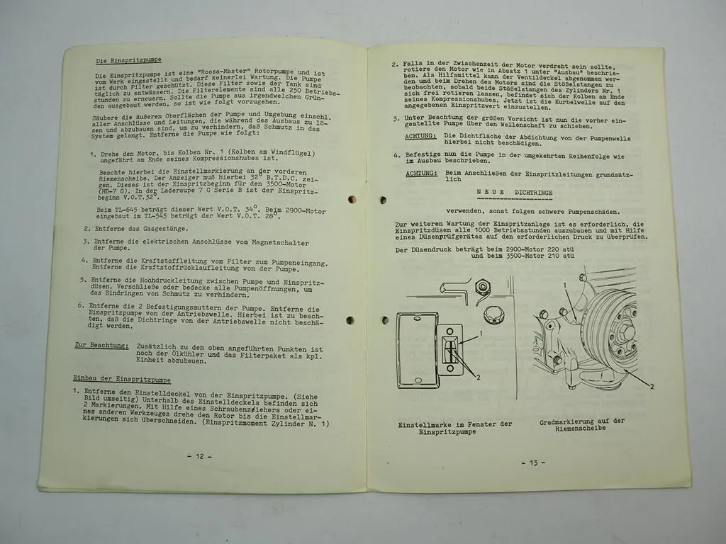 Allis Chalmers 2900 3500 Motor für Baufahrzeuge Betriebsanleitung Wartung