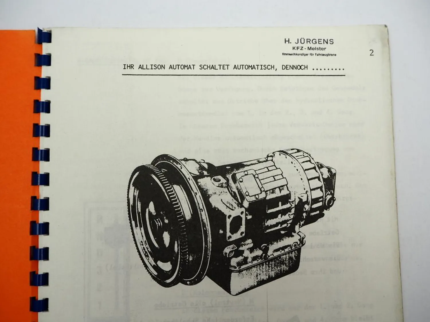 Allison HT 740 750 754 750 CR DR Automatikgetriebe Schulungshandbuch 1980er J.