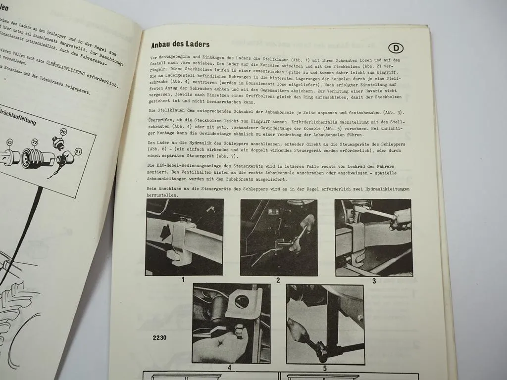 ALÖ Quicke 2230 Frontlader für Schlepper Betriebsanleitung Ersatzteilliste 1972