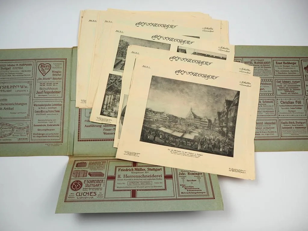 Alt Stuttgart Schiller und seine Zeit 12 Kunstdrucke in Mappe ca. 1911