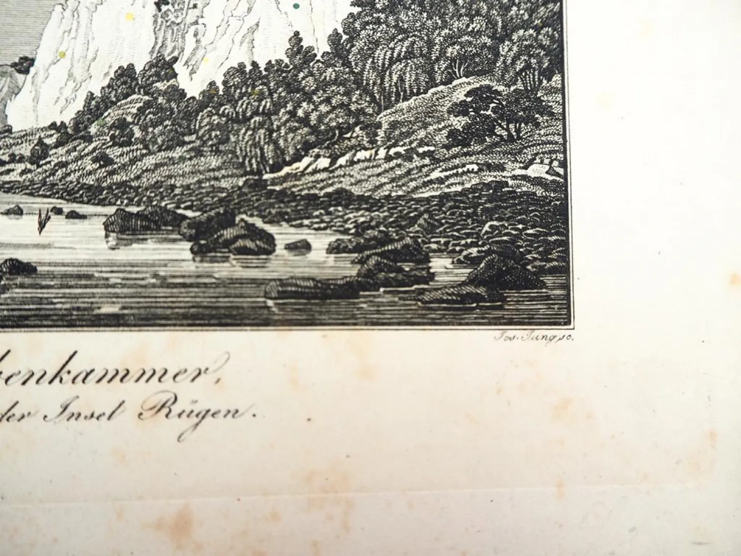 Alter Stich Insel Rügen Stubbenkammer ca. 1830 J. Jung