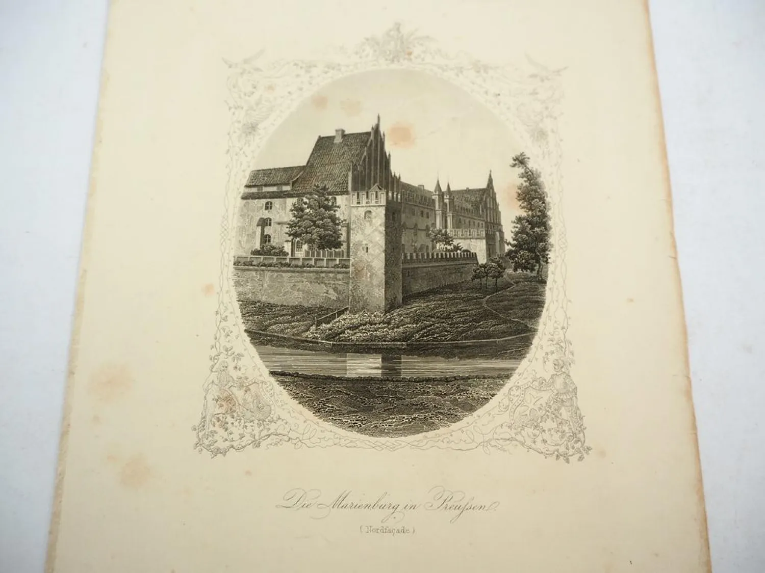 Alter Stich Ostpreussen Marienburg Nordfacade ca. 1850