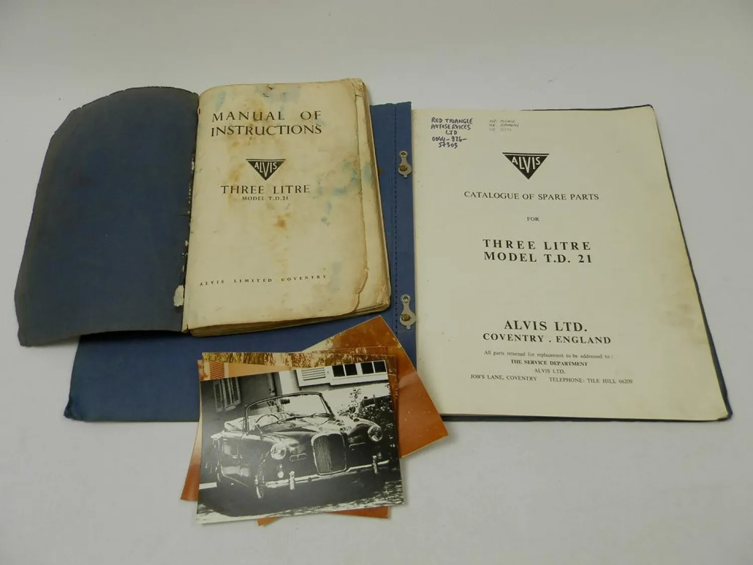 Alvis Tree Litre Model TD21 Catalogue Spare Parts Manual of instructions