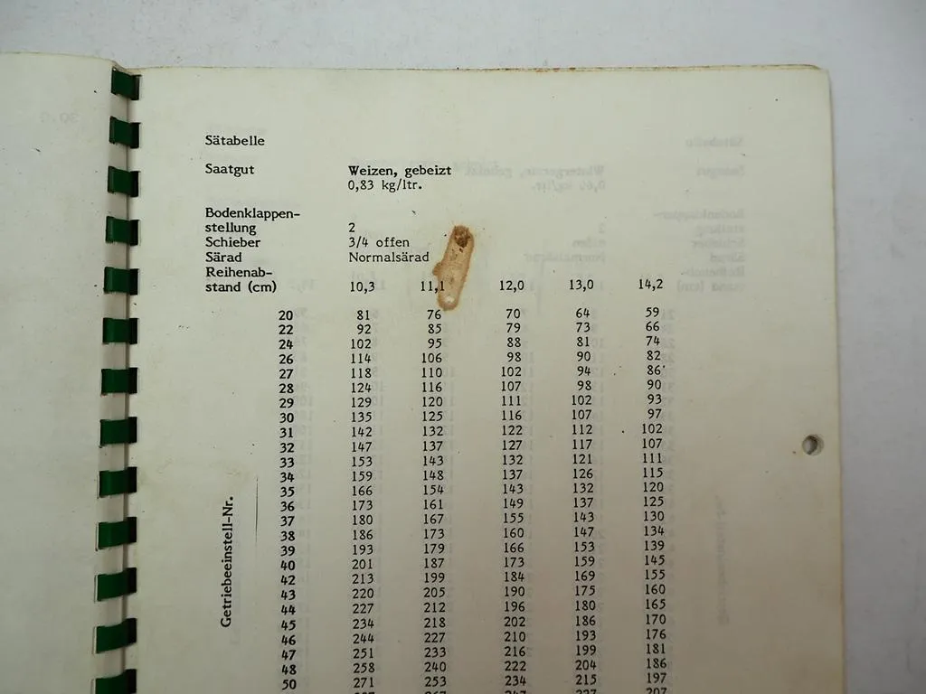 Amazone D8 25 30 Super Sämaschine Betriebsanleitung mit Sätabelle 1985