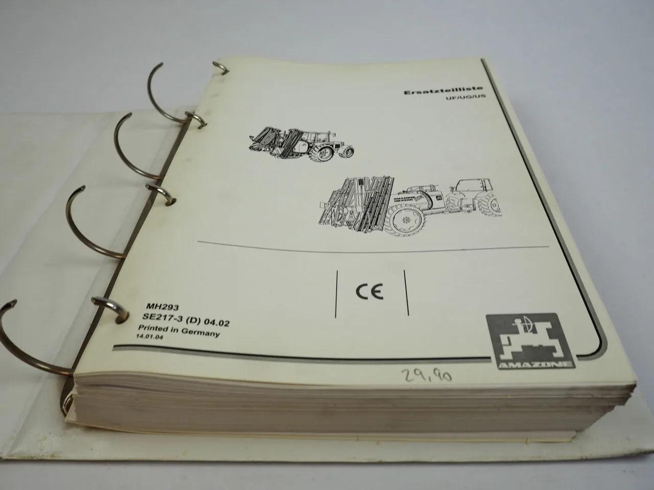 Amazone UF UG US Anbauspritze Ersatzteilliste Ersatzteilkatalog 2004