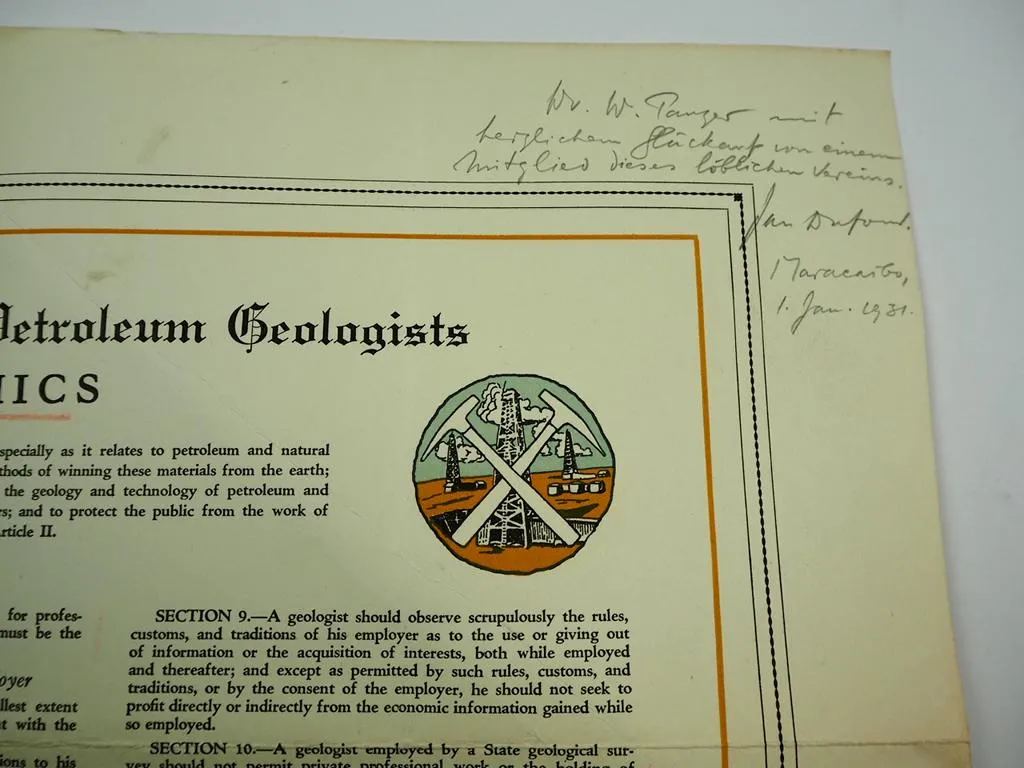 American Association of Petroleum Geologists Code of Ethics 1931