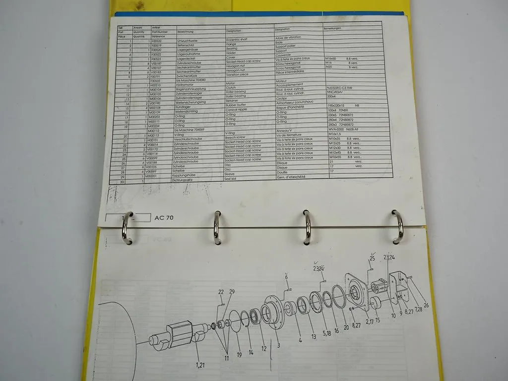 Ammann AC 70 90 Walzenzug Compactor Betriebsanleitung Ersatzteilliste 1994