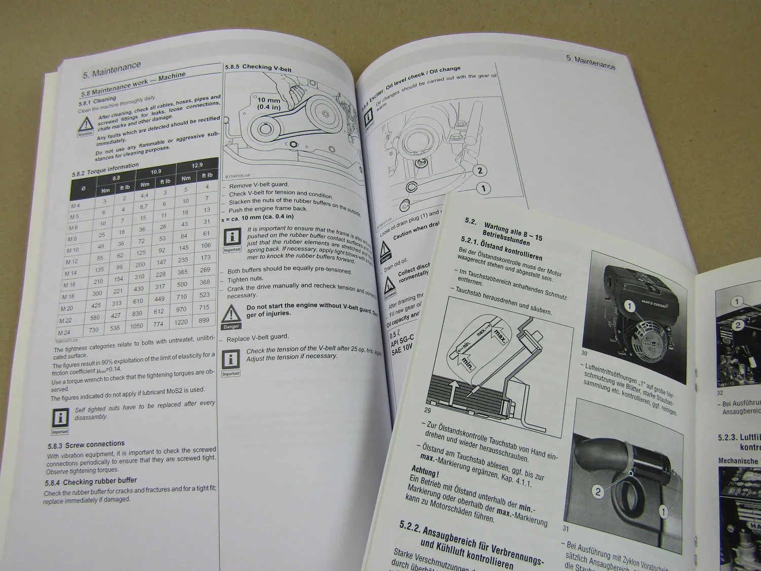Ammann APF 1240 1250 1850 + Hatz 1B20 Bedienungsanleitung Wartung Betrieb 2012