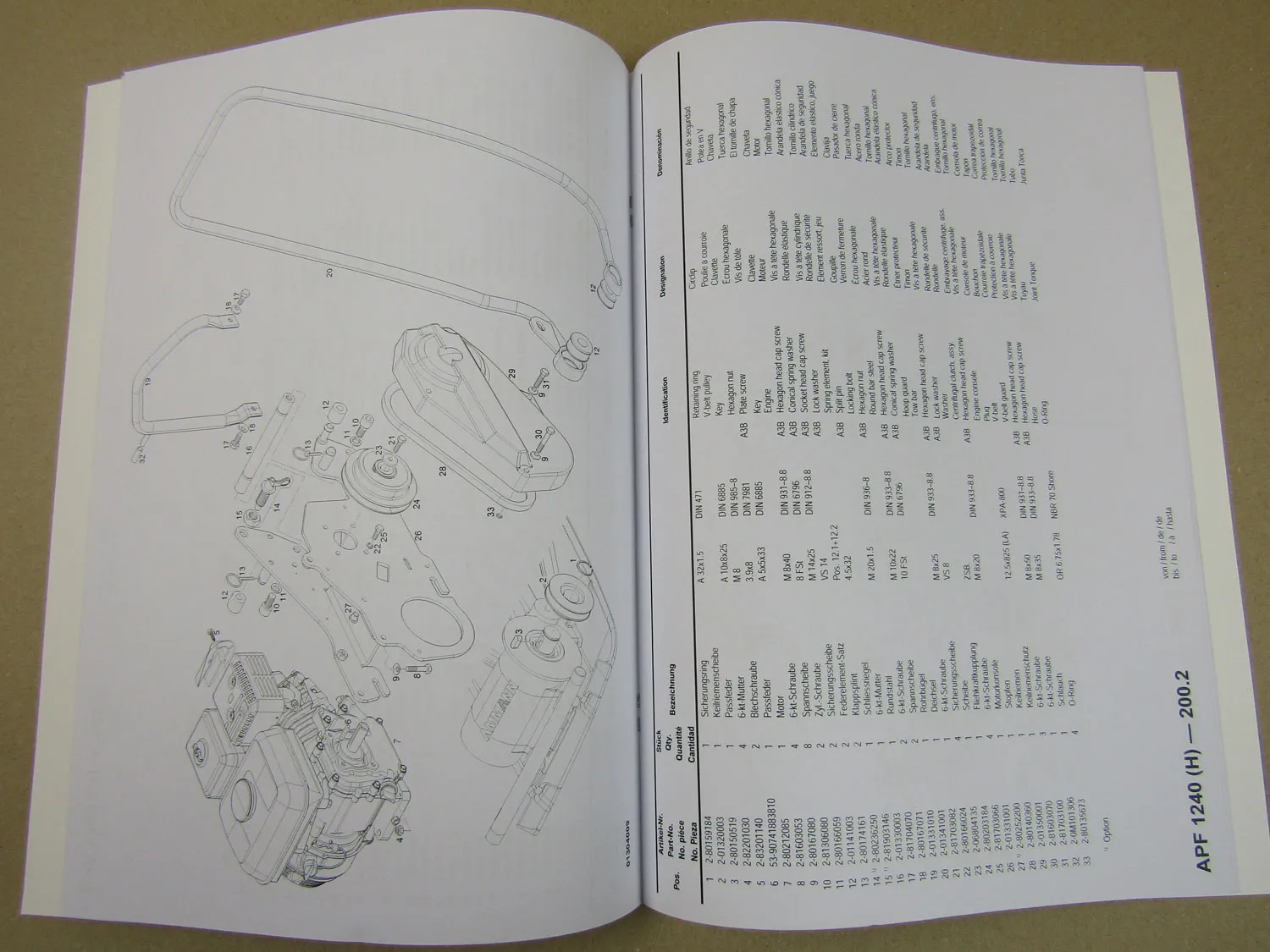Ammann APF 1240 H Rüttelplatte Ersatzteilliste Parts List 2012
