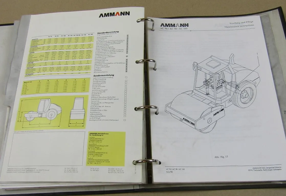 Ammann AV 12 16 20 23 26 32 33 70 75 90 95 100 120 150 180 Tandemwalze