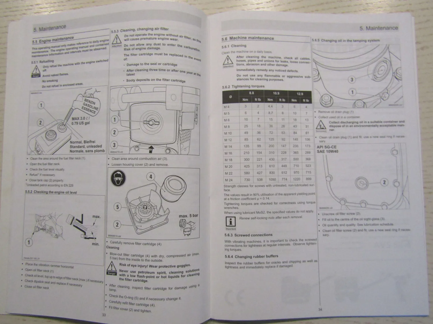 Ammann AVS68-4 Stampfer Bedienungsanleitung 2008 und Ersatzteilliste 2009