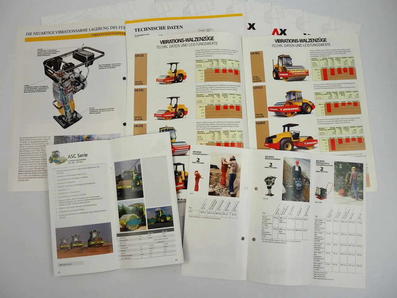 Ammann Rammax Bomag Delmag Svedala Baumaschinen Bodenverdichter 16x Prospekt