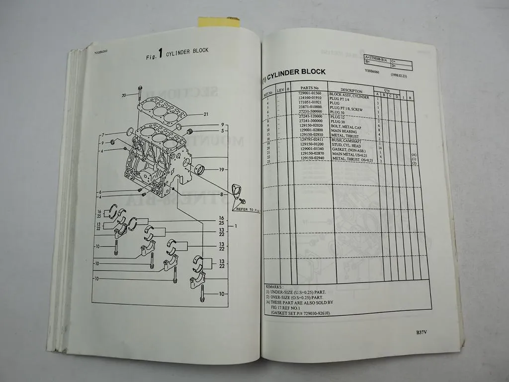 Ammann Yanmar B37 B.37 V Minibagger Crawler Backhoe Ersatzteilliste Parts List