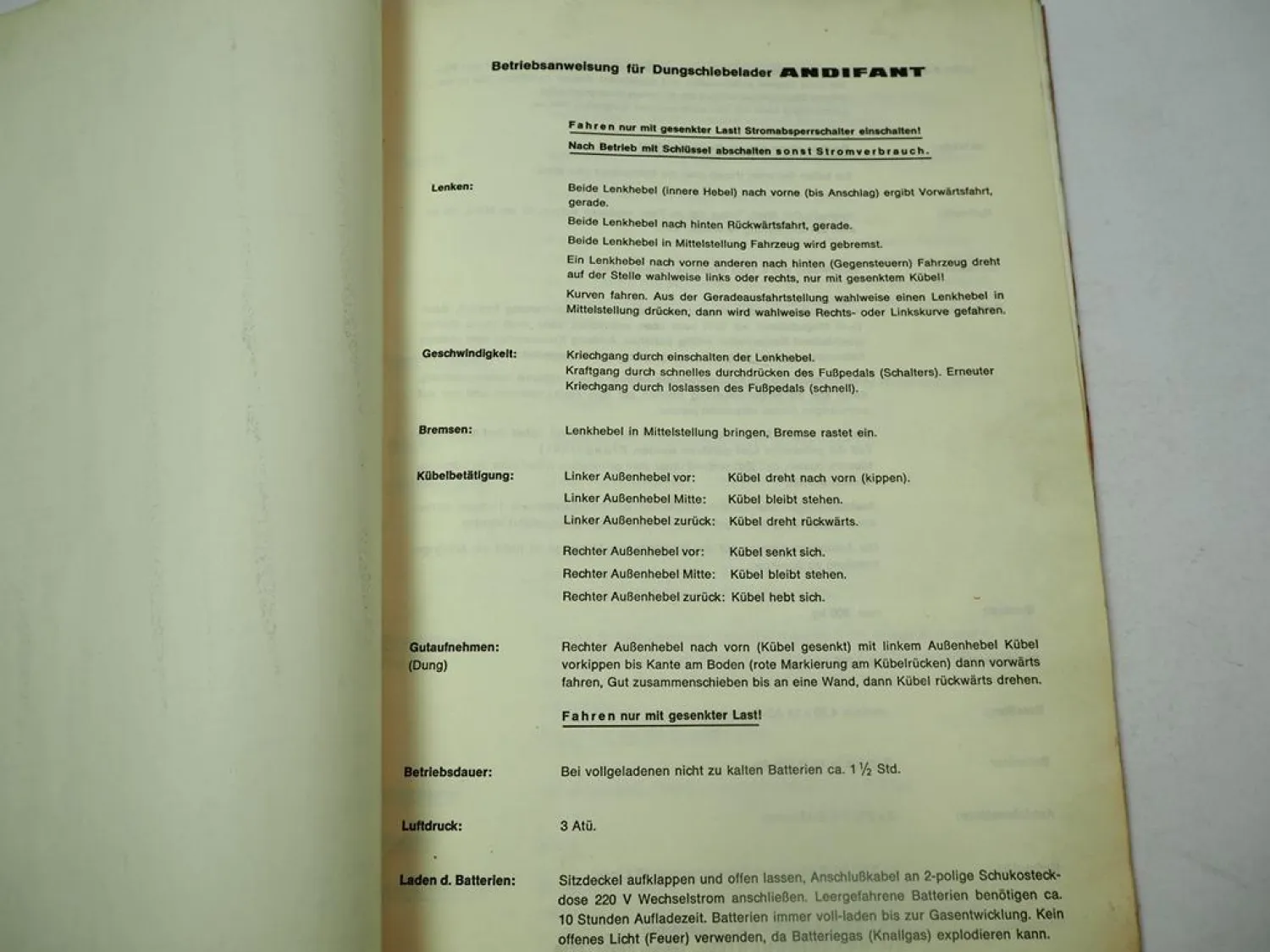 ANDIFANT Dungschiebelader Bedienungsanleitung Kabelplan AF 74 88 - 118 DSL