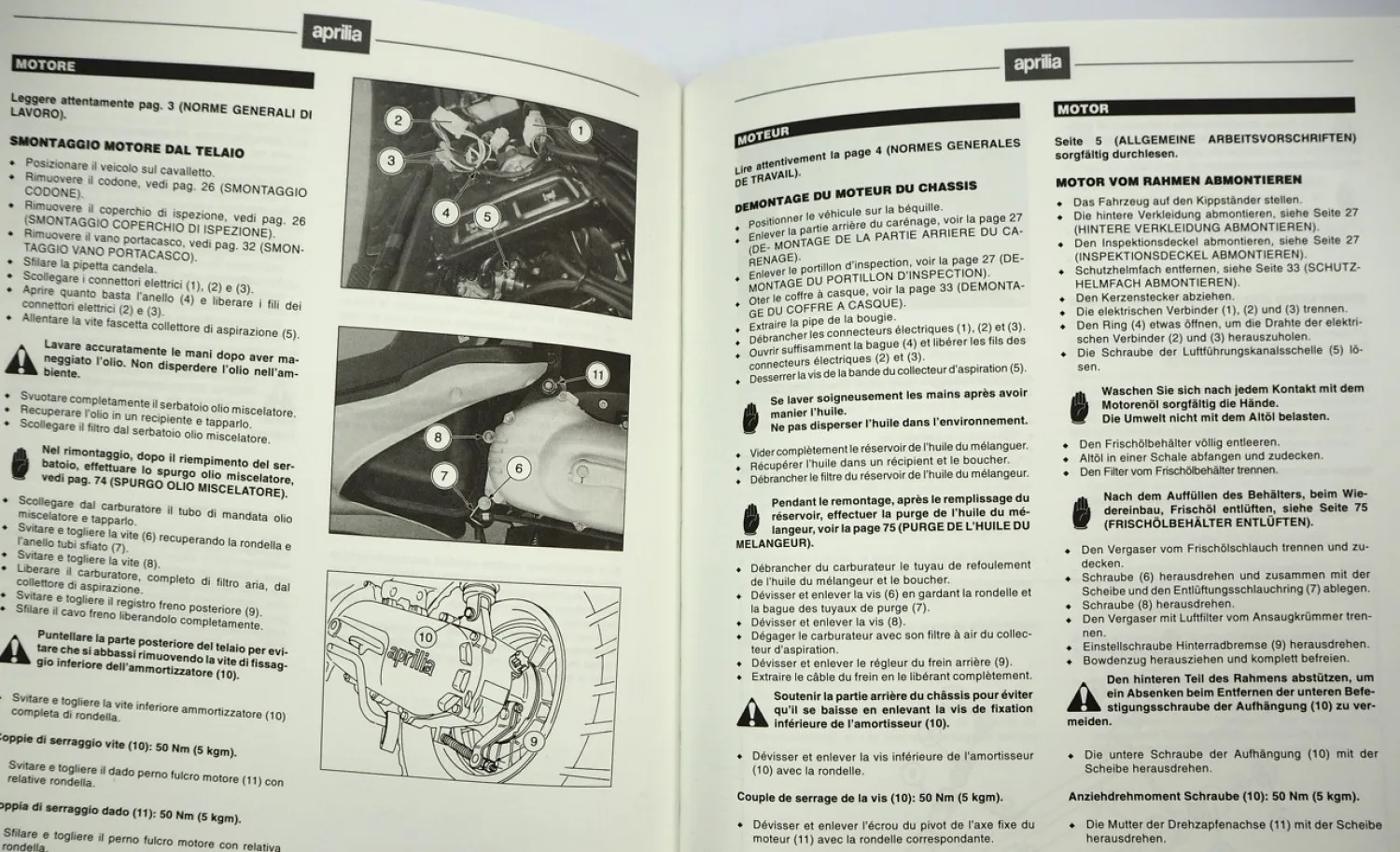 Aprilia Rally 50 + KAT Werkstatthandbuch Manuale d´officina Manuel atelier 1995