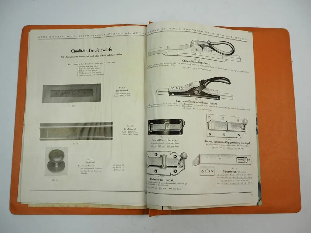 Arno Eckerscham Eisenwaren Grosshandlung Görlitz Prospektmappe 1935