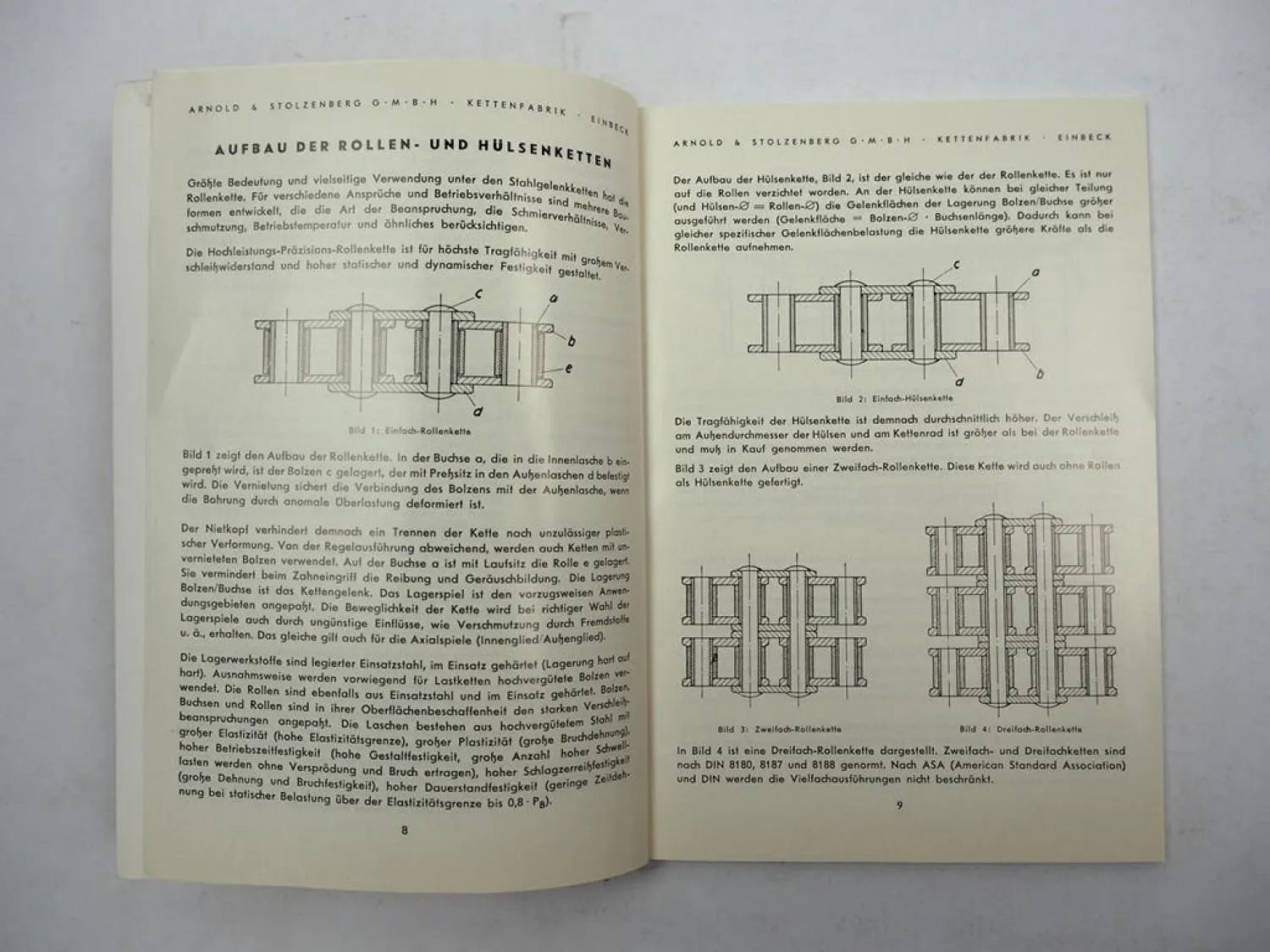 Arnold & Stolzenberg Rollenketten Kettengetriebe Handbuch Katalog Berechnung 1966