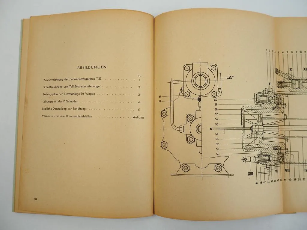 Ate T25 Servo Bremsgerät Reparatur Vorschrift Ersatzteilliste 1953 Alfred Teves