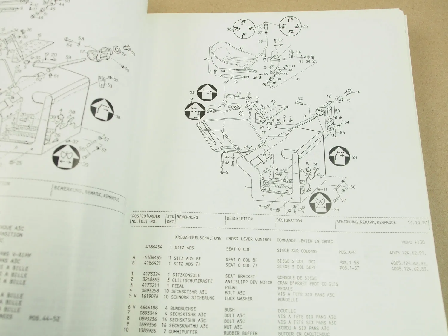 Atlas 140.1 155.1 Ersatzteilliste Parts List Pieces Rechange 1997/98