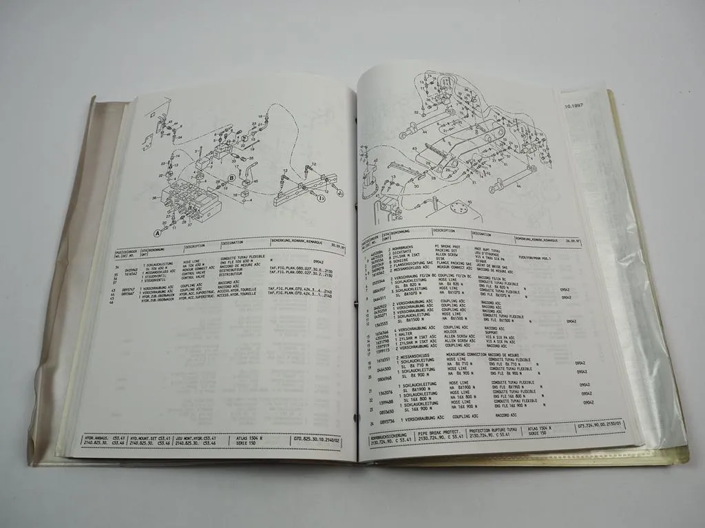Atlas 1504 Serie 150 Raupenbagger Ersatzteilliste 1997