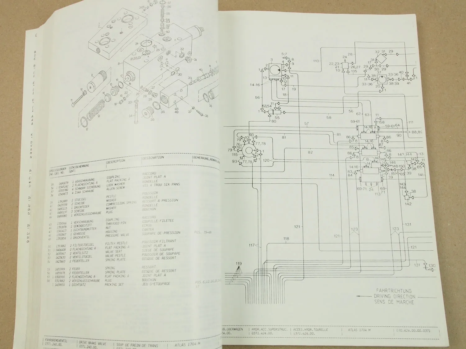 Atlas 1704M MobilBagger Ersatzteilliste Parts List Pieces Rechange 1987