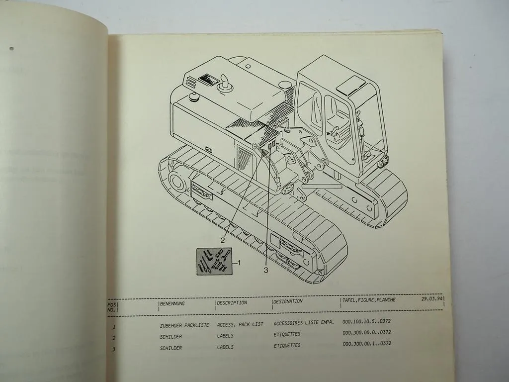 Atlas 1704R Serie 372 Raupenbagger Ersatzteilliste Spare Parts List 1994