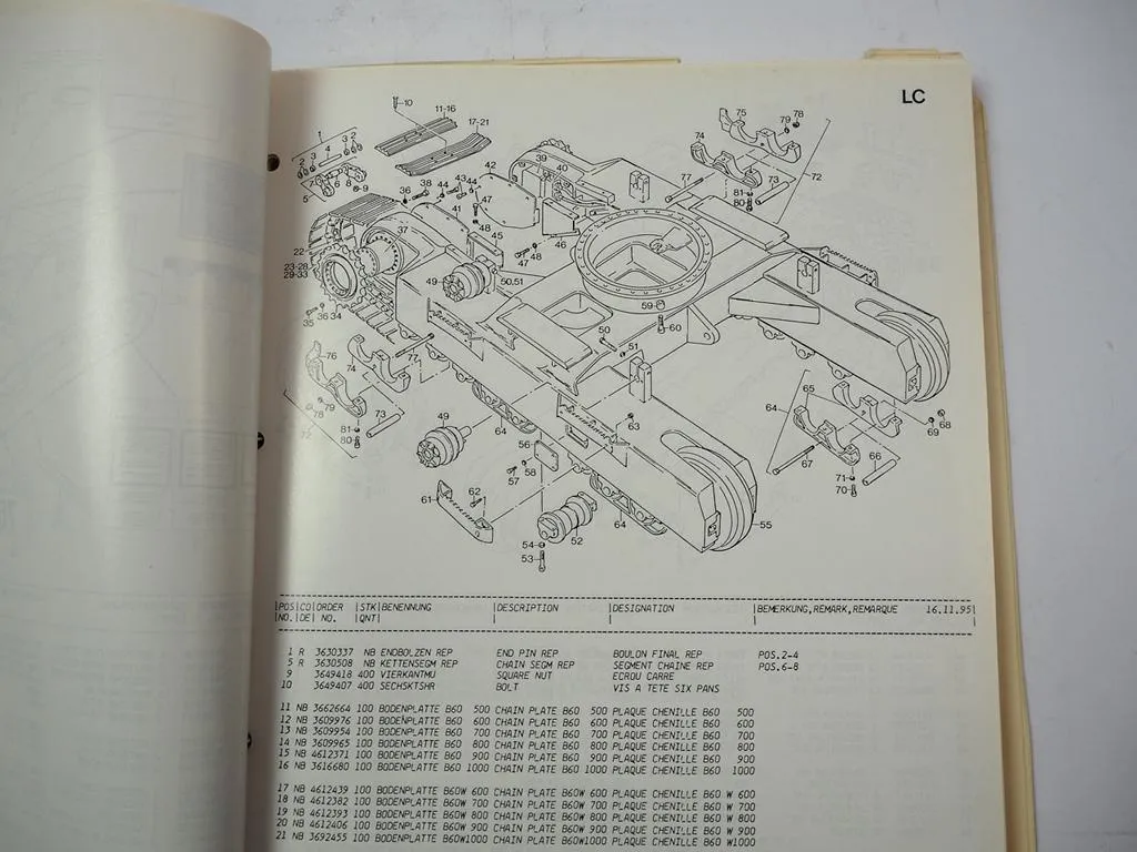 Atlas 1704R Serie 373 Raupenbagger Ersatzteilliste Spare Parts List 1996