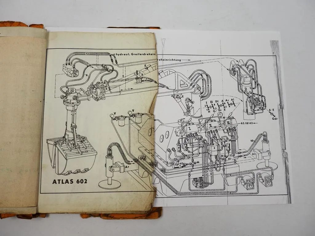 Atlas 602 Hydraulik Lader Bagger Ersatzteilliste 1959 Preisliste