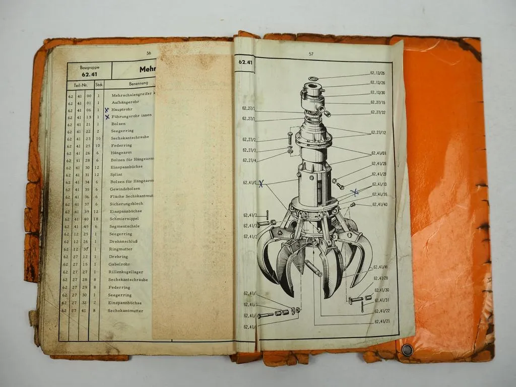 Atlas 602 Hydraulik Lader Bagger Ersatzteilliste 1959 Preisliste