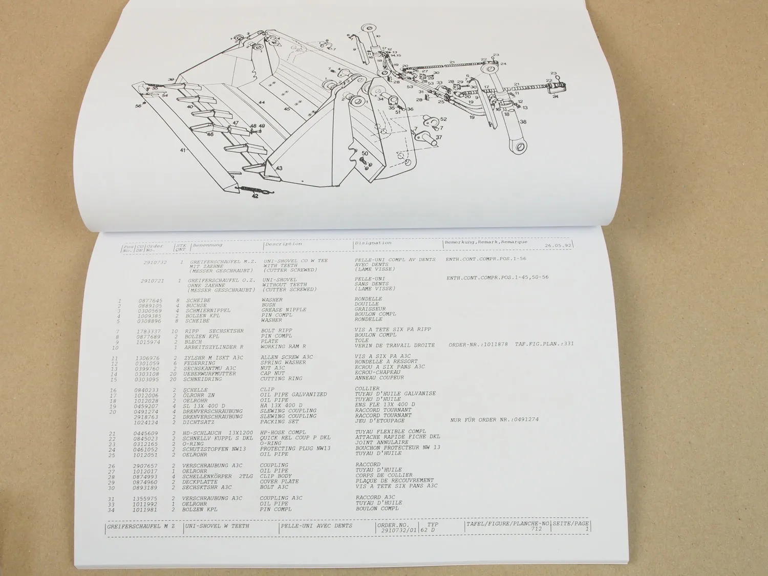 Atlas 62D Radlader Ersatzteilliste Spare Parts List Catalogue de Pieces