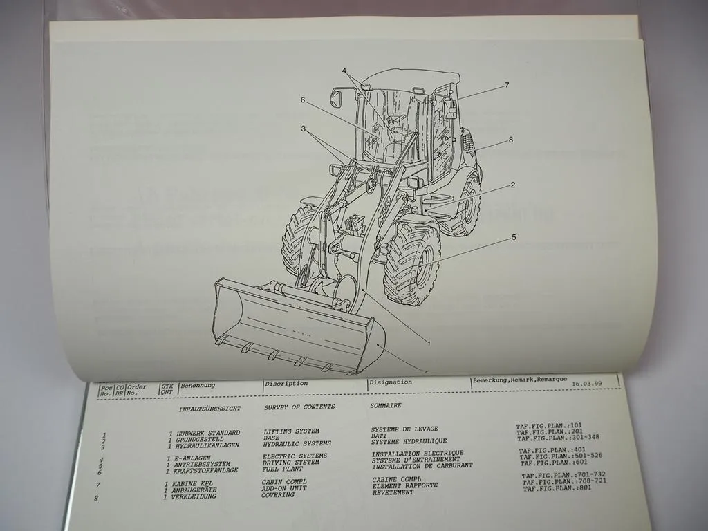 Atlas 65/2 Radlader Ersatzteilliste Spare Parts List Catalogue pieces 1999