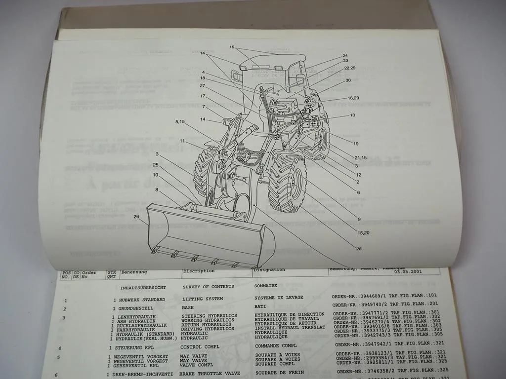 Atlas 80/3 2G/32 Radlader Ersatzteilliste Spare Parts List Catalogue pieces 2001