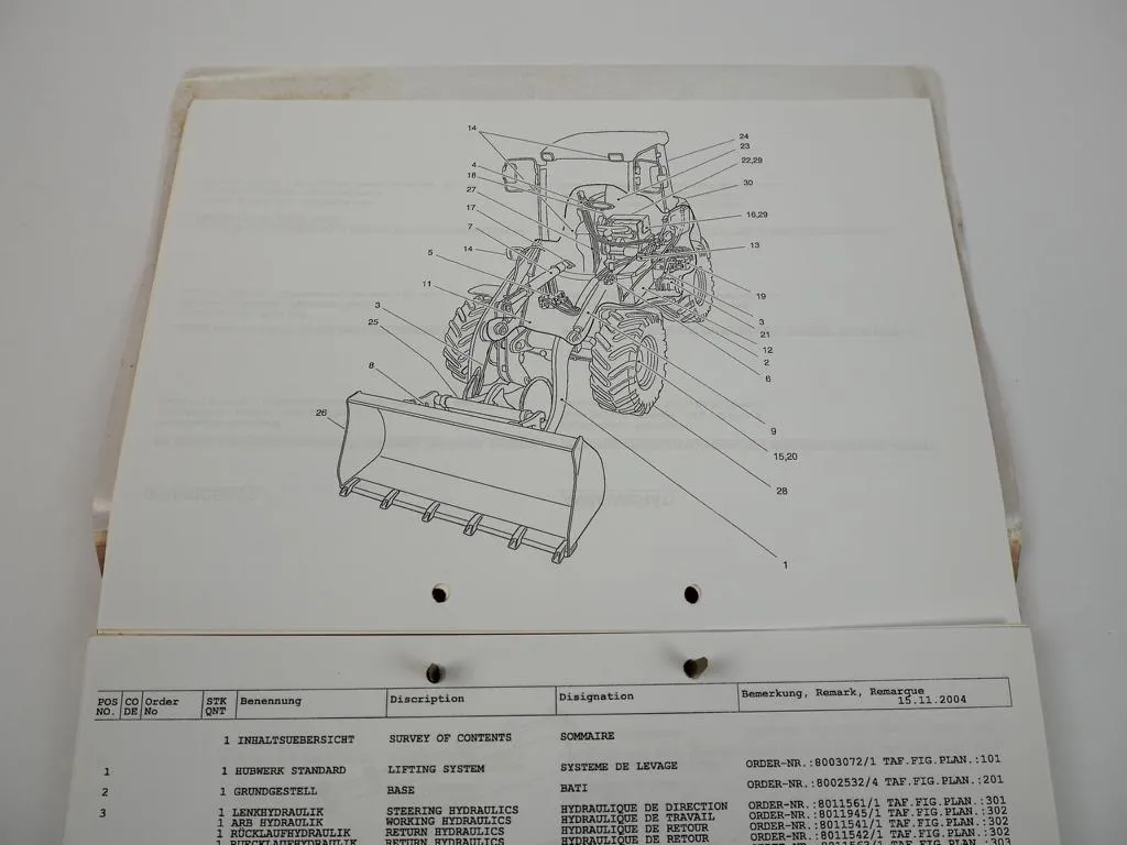 Atlas PFE203 55 65 Super Radlader Ersatzteilliste Spare Parts List 2004