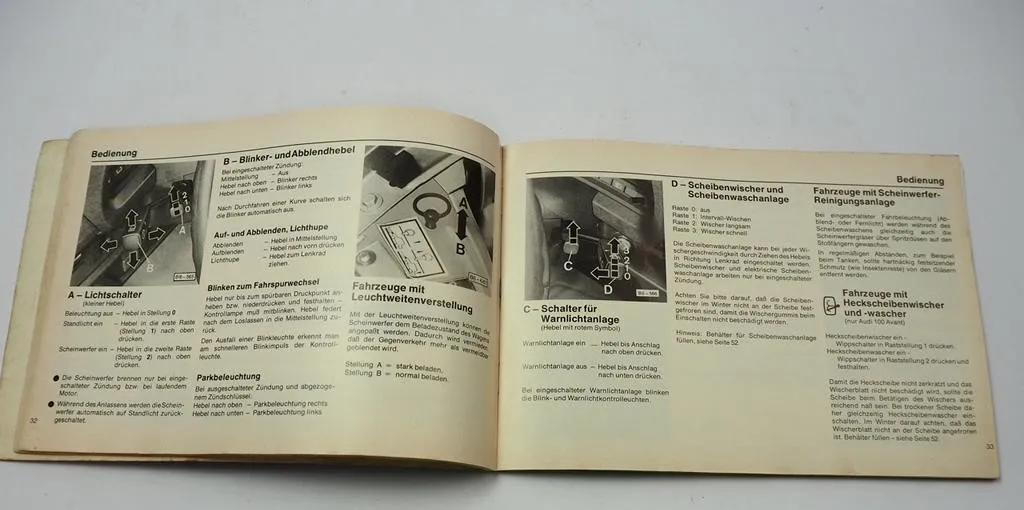 Audi 100 + Avant C2 Typ 43 Betriebsanleitung Bedienungsanleitung 1978