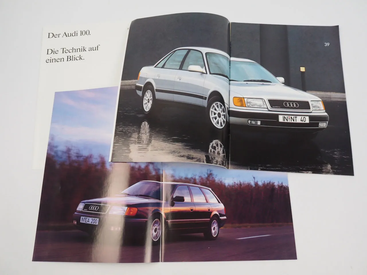 Audi 100 und 100 Avant C4 3x Prospekt 1992