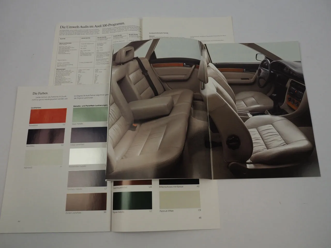 Audi 100 und 100 Avant C4 3x Prospekt 1992