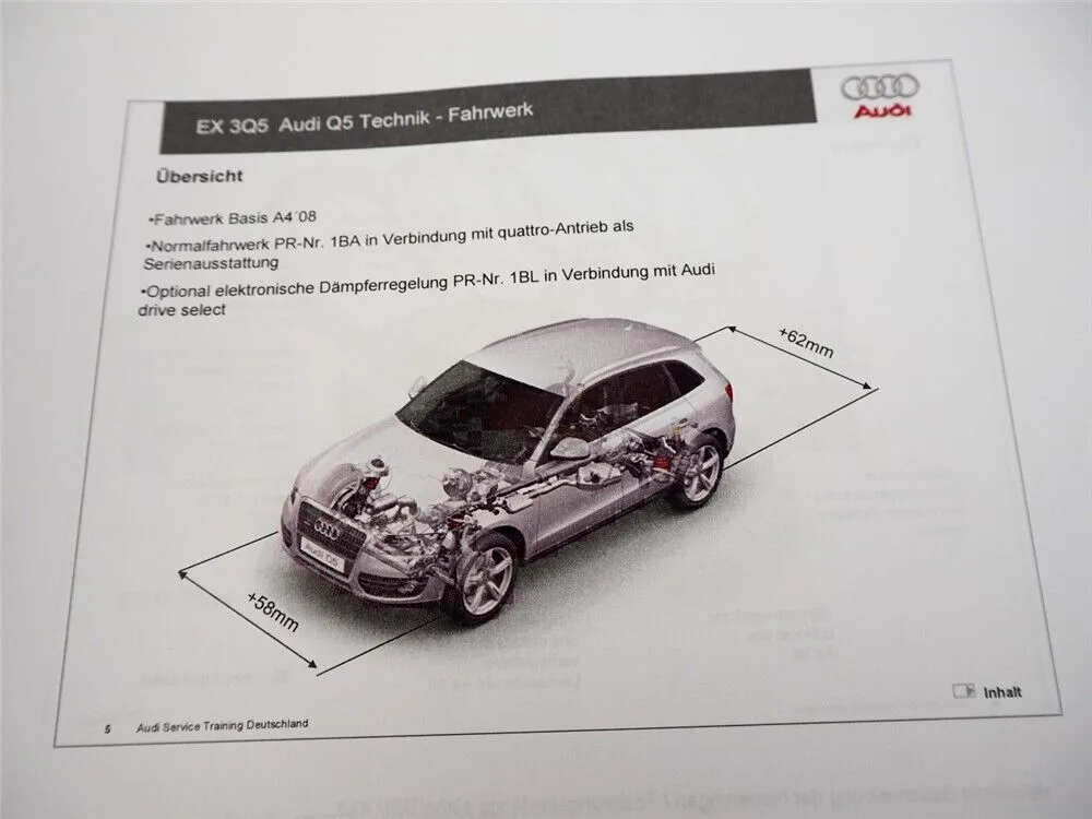 Audi Q5 Typ 8R Technik und Elektrik Technisches Training Service Schulung 2008