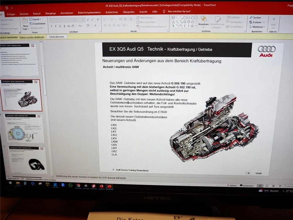 Audi Q5 Typ 8R Technik und Elektrik Technisches Training Service Schulung 2008