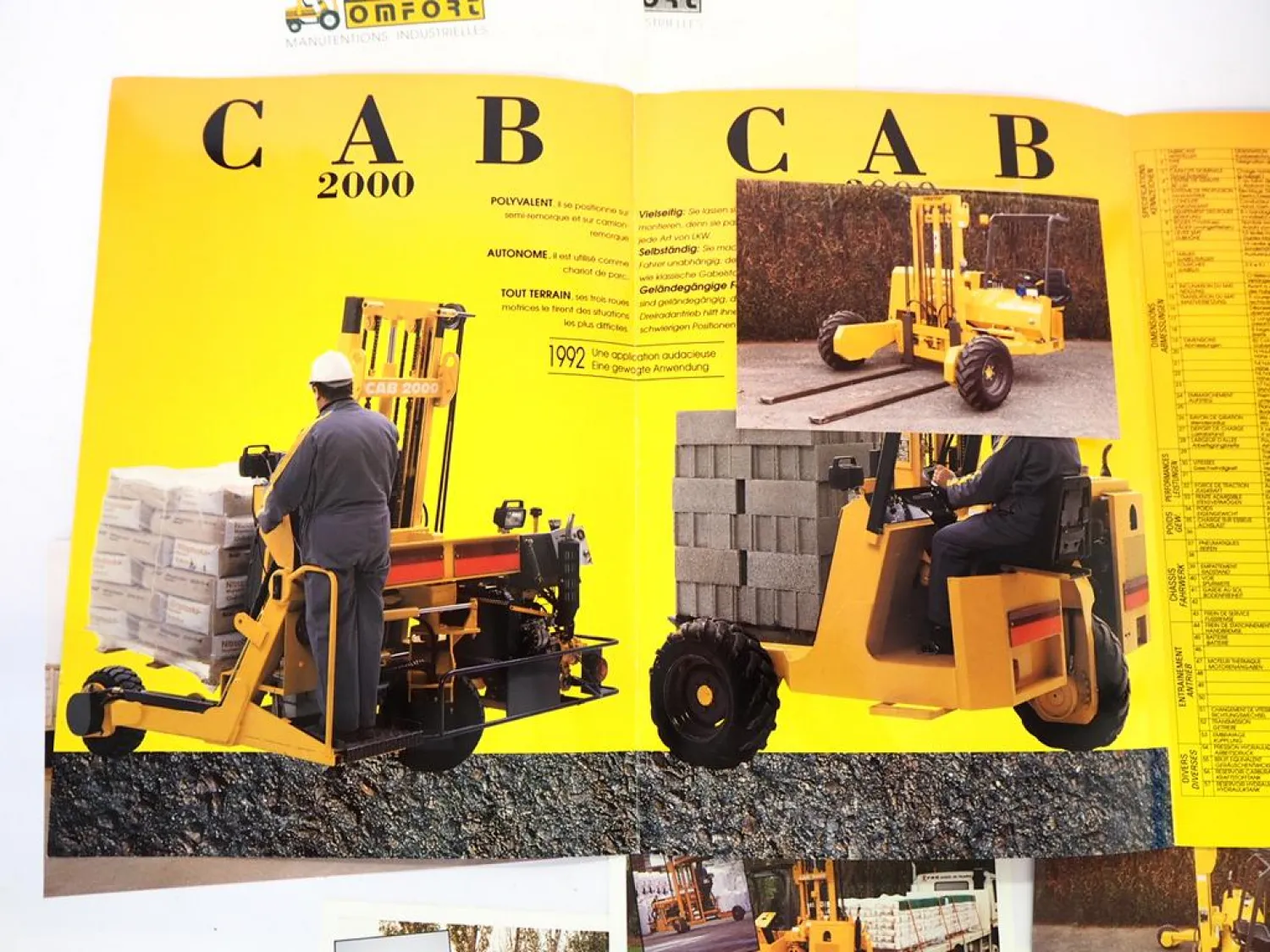 Audureau Omfort Gabelstapler Prospekt Foto Postkarte Anschreiben 1992 Frankreich