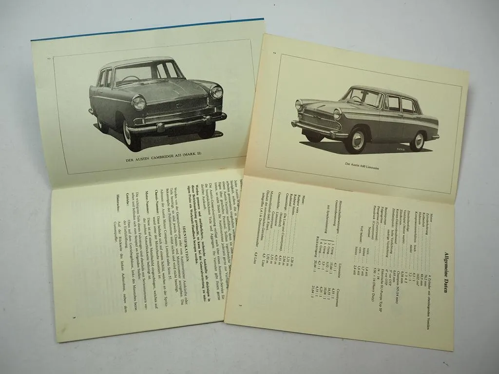 Austin A55 A60 Cambridge Mark II Countryman Betriebsanleitung Bedienung