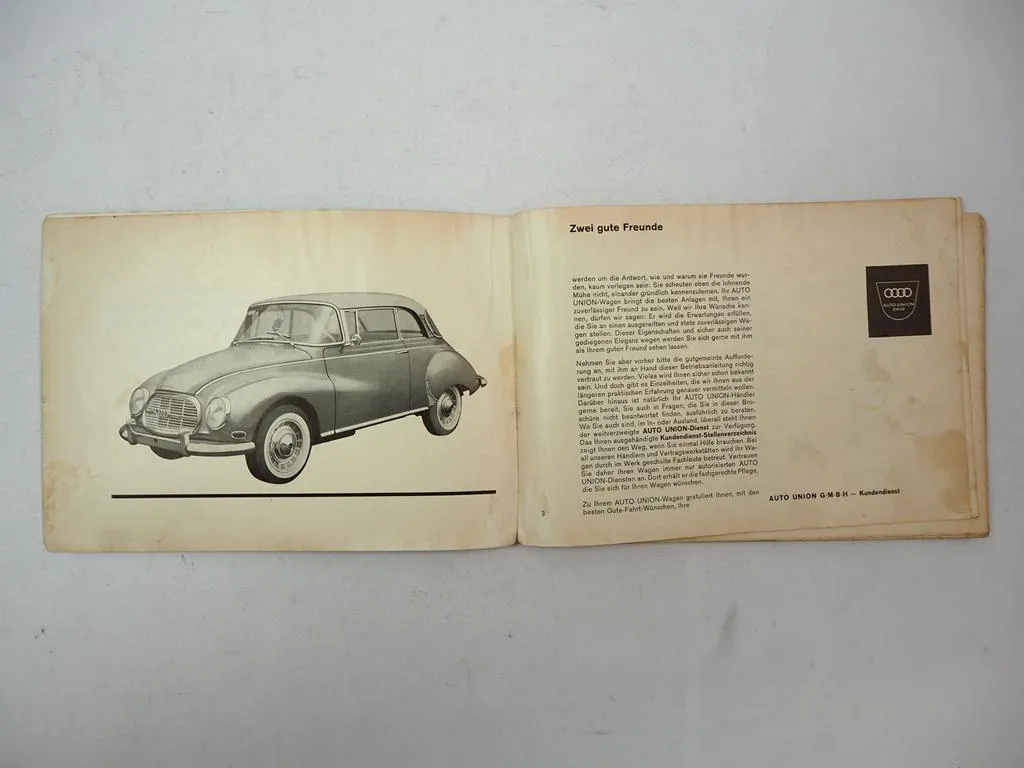 Auto Union DKW 1000 S de Luxe Limousine Coupe Betriebsanleitung Bedienung 1963