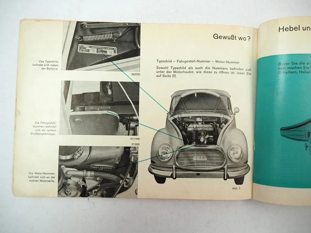 Auto Union DKW 1000 S de Luxe Limousine Coupe Betriebsanleitung Bedienung 1963