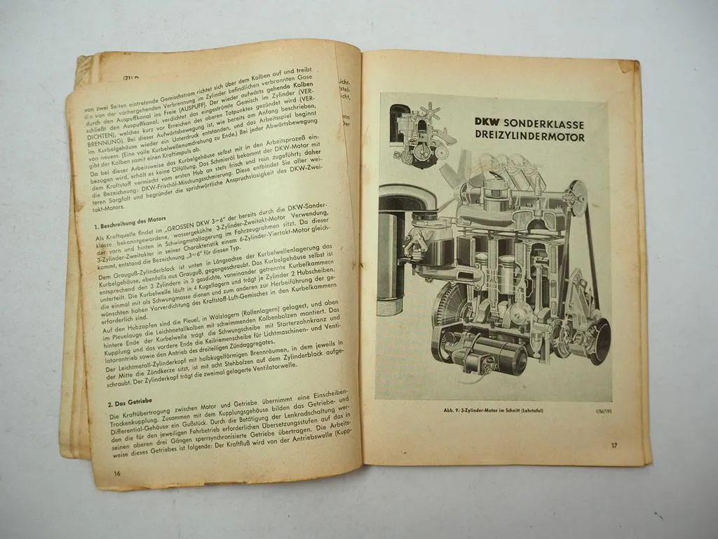 Auto Union DKW 3=6 40 PS 900 ccm Der Grosse Betriebsanleitung 1957